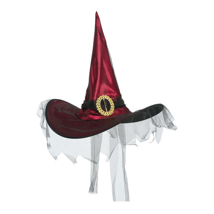 Kapelusz czarownicy na Halloween czerwony