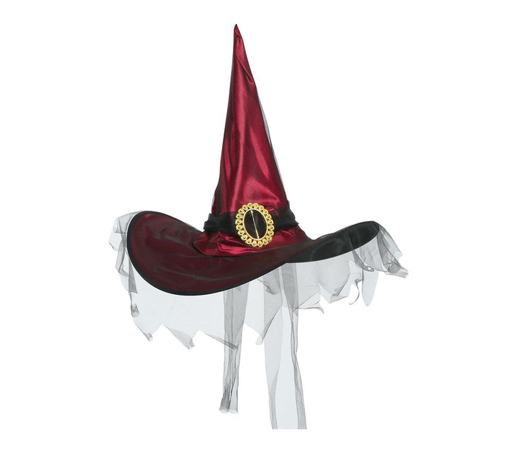 Kapelusz czarownicy na Halloween czerwony