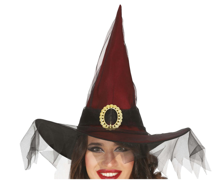 Kapelusz czarownicy na Halloween czerwony