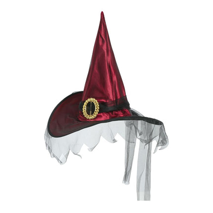 Kapelusz czarownicy na Halloween czerwony