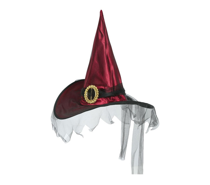Kapelusz czarownicy na Halloween czerwony