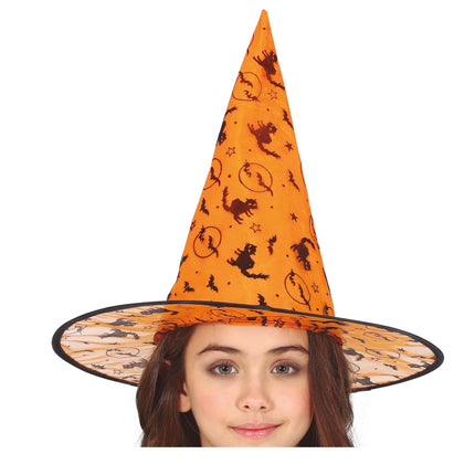 Halloweenowy kapelusz czarownicy pomarańczowy dla dziecka