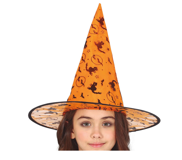 Halloweenowy kapelusz czarownicy pomarańczowy dla dziecka
