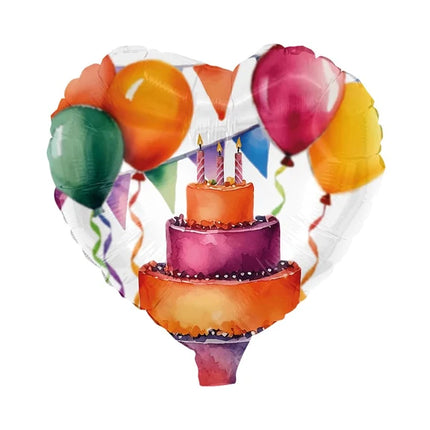 Tort z balonem z helem (pusty) 45 cm