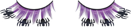 Halloween Nep Wimpers Zwart Spinnen