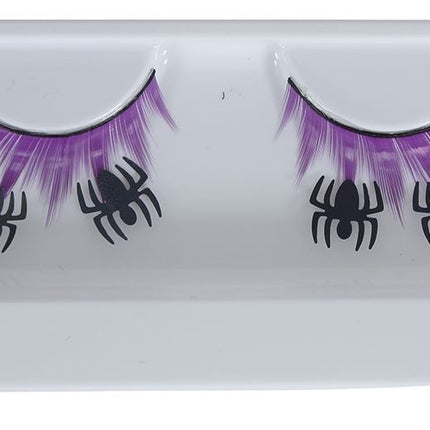 Halloween Nep Wimpers Zwart Spinnen