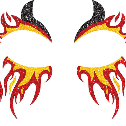 Naklejki na twarz Fire Glitter 20 cm
