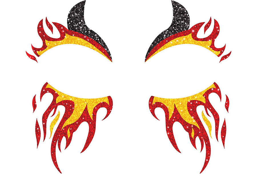 Naklejki na twarz Fire Glitter 20 cm