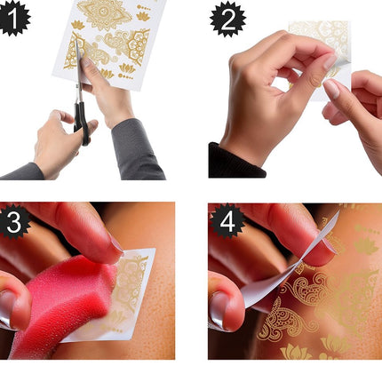 Gouden Gezicht Stickers Oriental 14cm