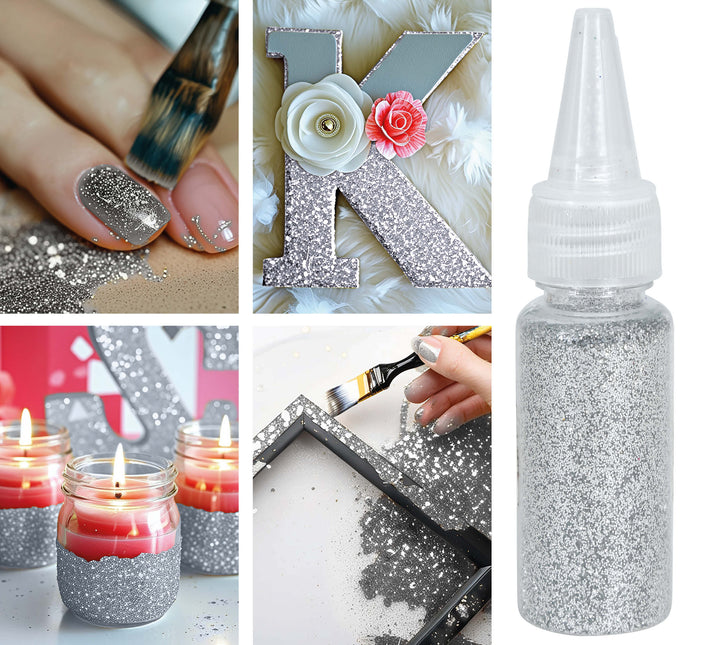 1 słoik biodegradowalnego brokatu lub 10 gr srebra