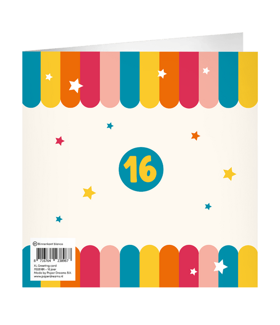 16 Jaar Wenskaart 23cm - Partywinkel - 8716764238987