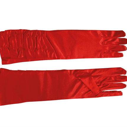 Rękawiczki na Halloween Velvet Red 45cm