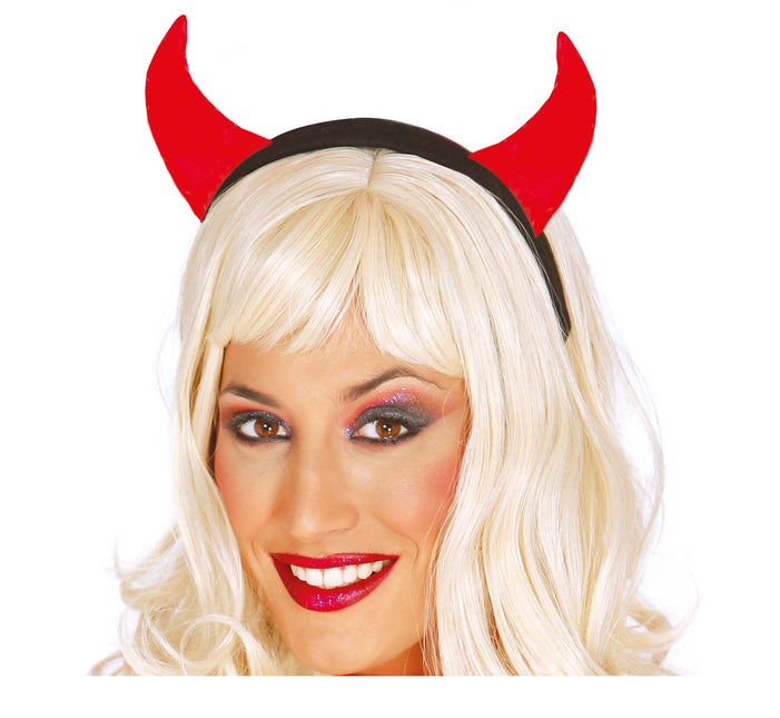 Opaska do włosów na Halloween Diabelskie rogi z tkaniny