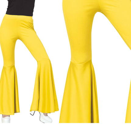 Disco 70S Spodnie Żółte Damskie