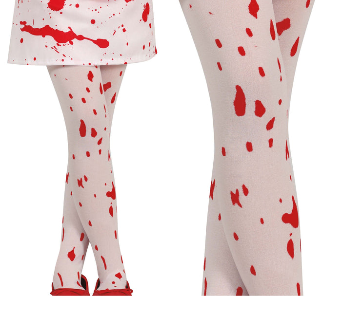 Czerwono-białe legginsy na Halloween Krwawe Dziecko