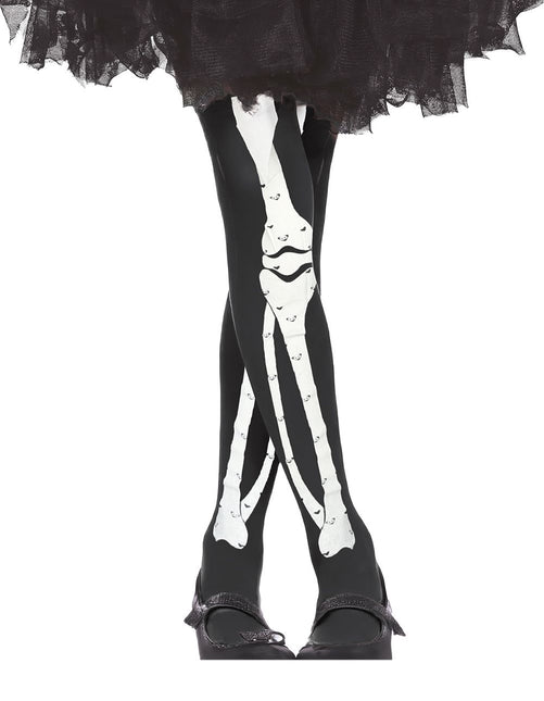Dziecięce legginsy szkielet na Halloween
