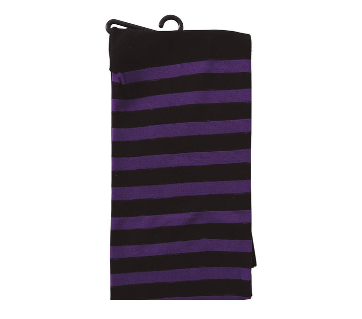 Fioletowe legginsy dziecięce w paski