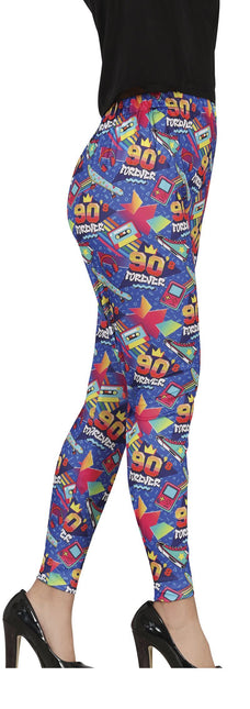 Niebieskie legginsy damskie 90s