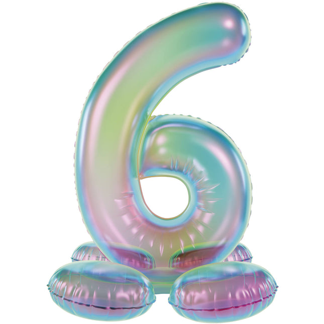 balon z figurką na 6 lat Standardowy Holograficzny Pusty 72cm