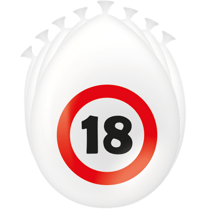 18 Jaar Ballonnen Verkeersbord 30cm - Partywinkel - 8716764235207