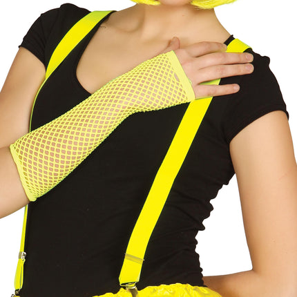 Rękawiczki Fishnet Neon Yellow