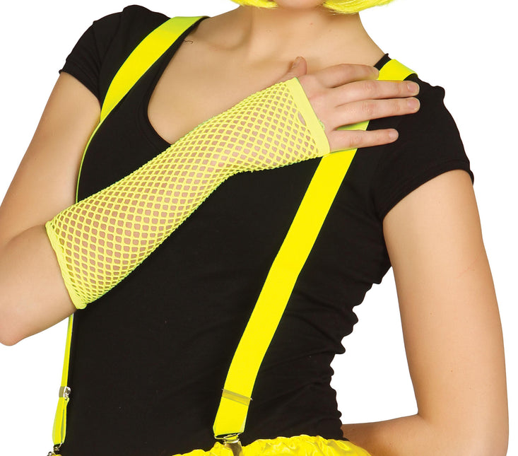 Rękawiczki Fishnet Neon Yellow