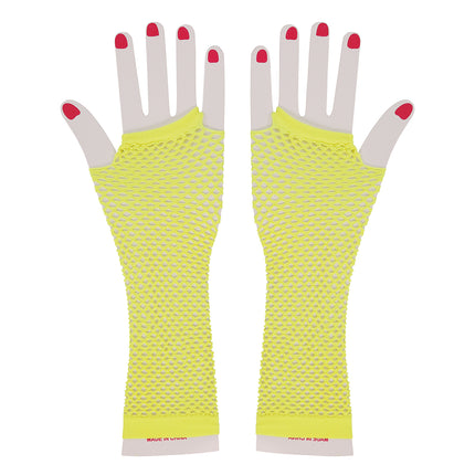 Rękawiczki Fishnet Neon Yellow