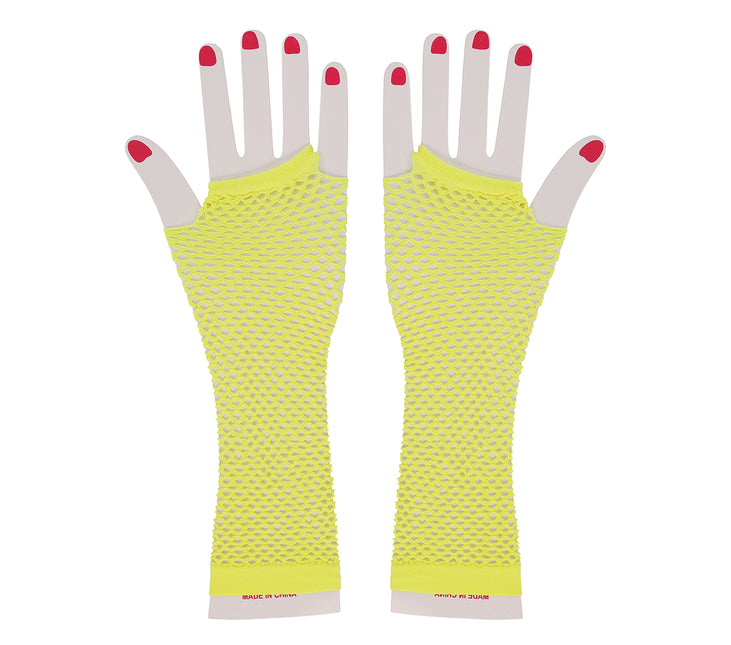 Rękawiczki Fishnet Neon Yellow