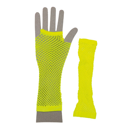 Rękawiczki Fishnet Neon Yellow