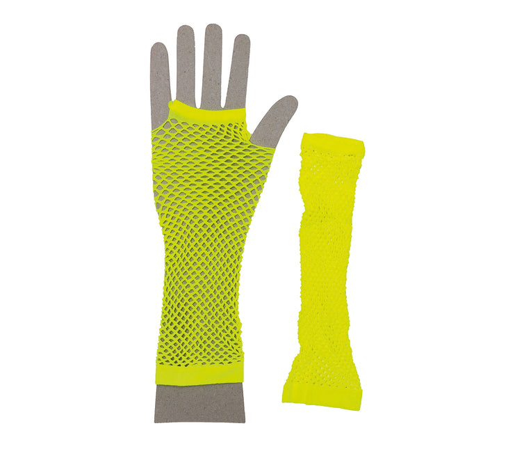 Rękawiczki Fishnet Neon Yellow