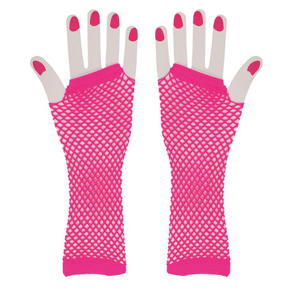 Rękawiczki Fishnet Neon Fuschia