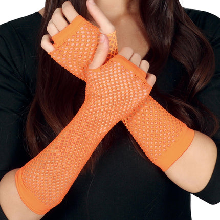 Rękawiczki Fishnet Neon Orange