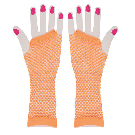Rękawiczki Fishnet Neon Orange