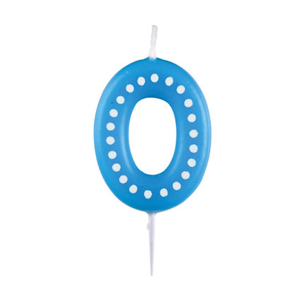 0 Świeca Niebieskie kropki 6,5 cm