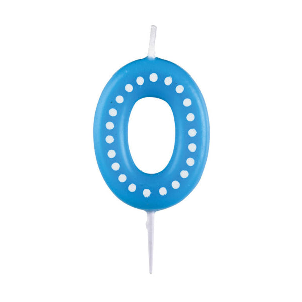 0 Świeca Niebieskie kropki 6,5 cm