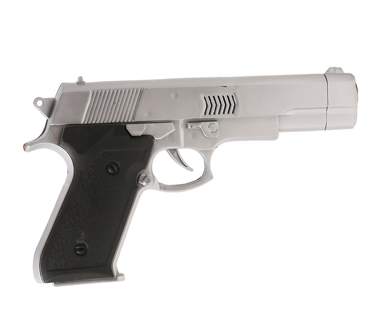 Pistolet srebrny 24 cm