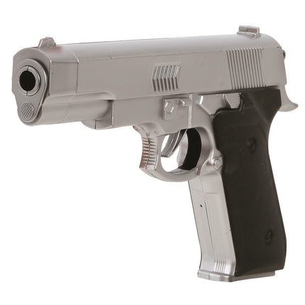 Pistolet srebrny 24 cm