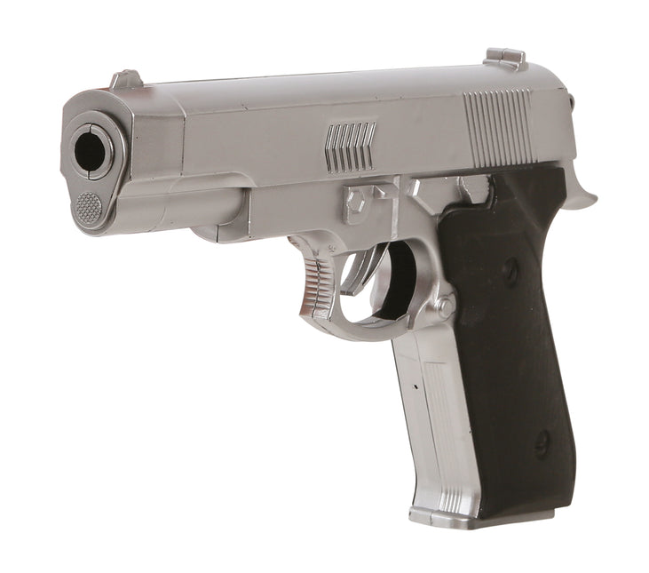 Pistolet srebrny 24 cm