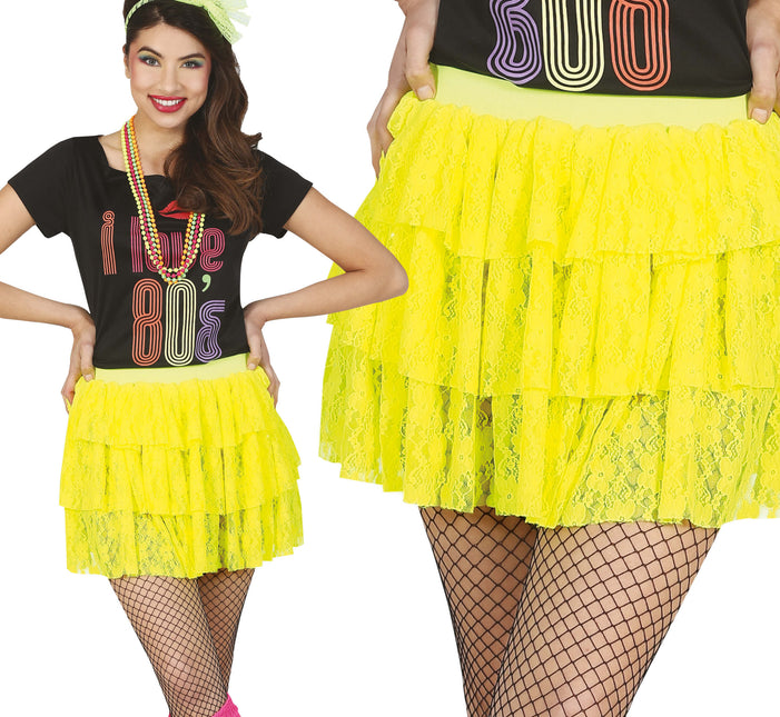 Spódnica 80s Neon Yellow