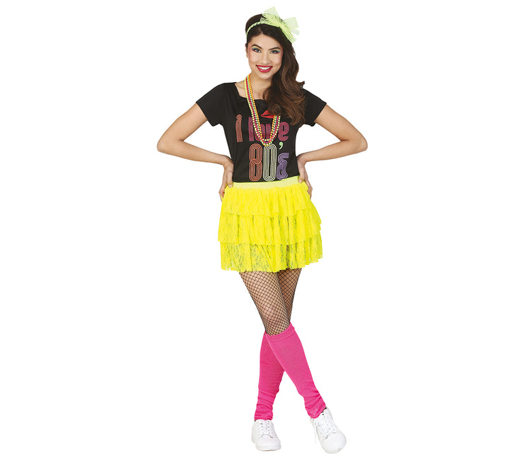 Spódnica 80s Neon Yellow