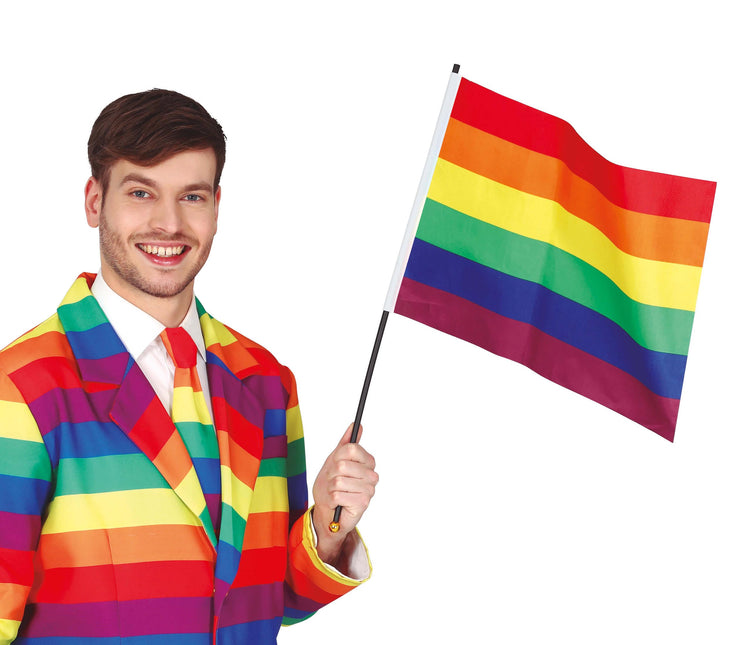 Kij z tęczową flagą 45 cm