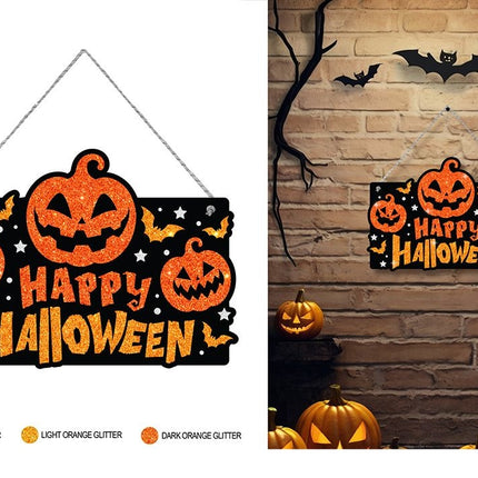 Tabliczka na drzwi na Halloween z brokatem, 37 cm