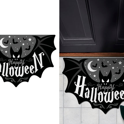 Wycieraczka na Halloween – czarna z nietoperzem