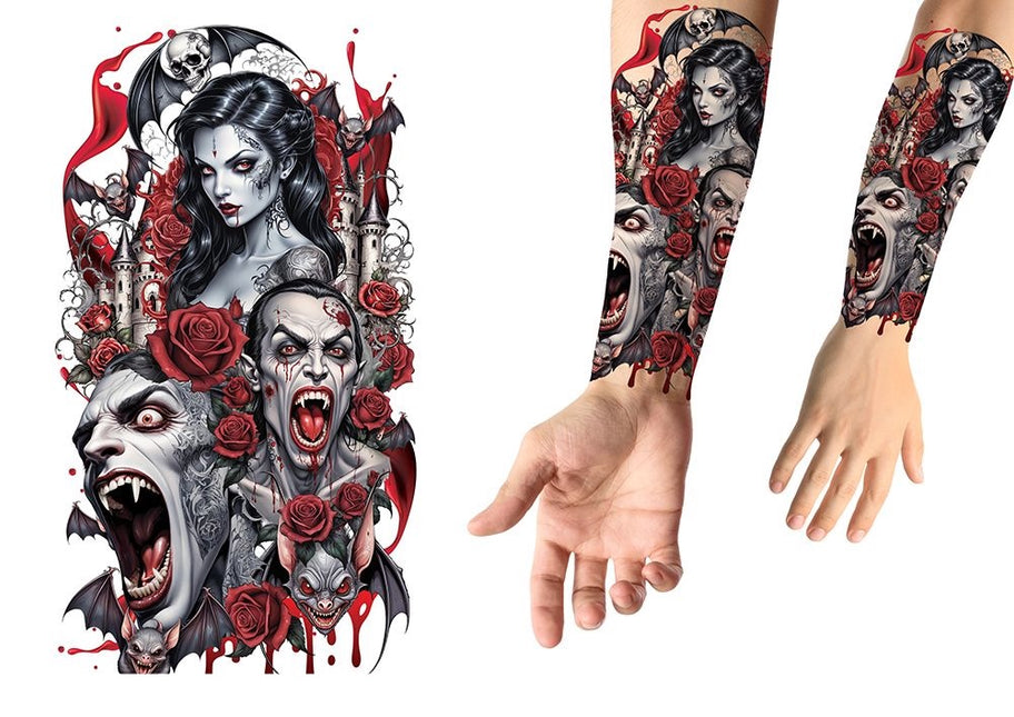 Halloween – tatuaż na skórę „Wampir” 14 cm