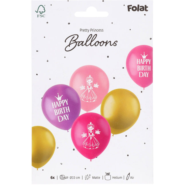 Balony Księżniczki 33cm 6szt