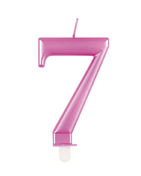 Świeca 7-letnia różowa 12 cm
