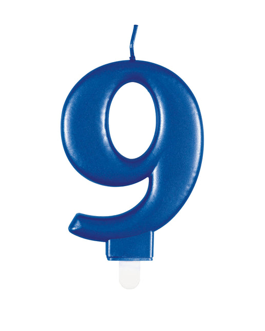 świeca 9-letnia niebieska 12 cm