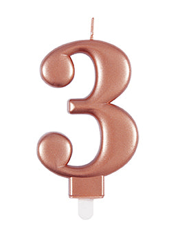 Świeca na 3 lata Rose Gold 10 cm