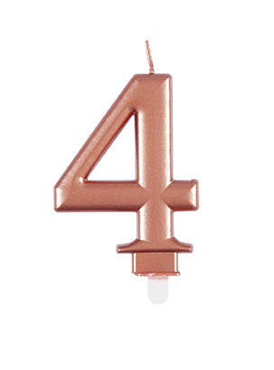 Świeca na 4 lata Rose Gold 10 cm