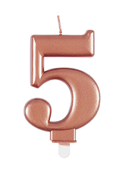 Świeca na 5 lat Rose Gold 10 cm